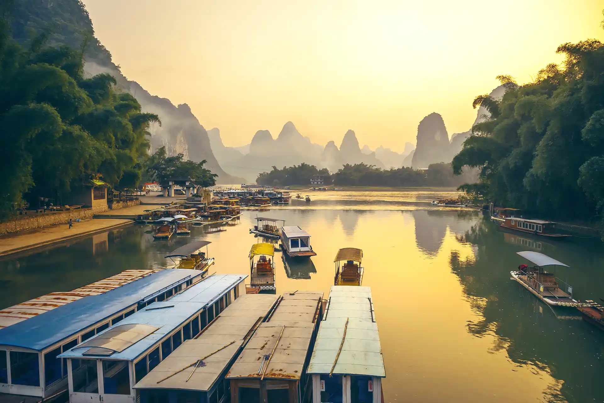 Landscape of Li river, Yangshuo, China.